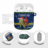 Curacao Christmas AirPods Case with Santa Turtle Ocean Waves Snowflakes and Holiday Gift Design - Wonder Print Shop
