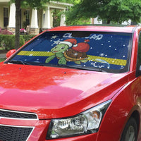Curacao Christmas Auto Sun Shade with Santa Turtle Ocean Waves Snowflakes and Holiday Gift Design - Wonder Print Shop