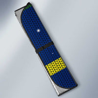 Curacao Christmas Auto Sun Shade with Santa Turtle Ocean Waves Snowflakes and Holiday Gift Design - Wonder Print Shop