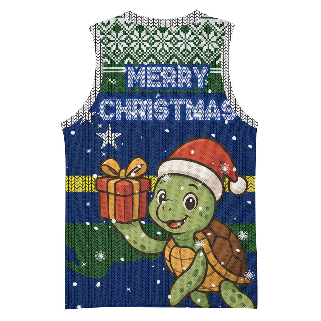 Curacao Christmas Basketball Jersey with Santa Turtle Ocean Waves Snowflakes and Holiday Gift Design - Wonder Print Shop