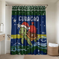 Curacao Christmas Bathroom Set with Santa Turtle Ocean Waves Snowflakes and Holiday Gift Design - Wonder Print Shop