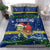 Curacao Christmas Bedding Set with Santa Turtle Ocean Waves Snowflakes and Holiday Gift Design - Wonder Print Shop