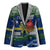 Curacao Christmas Blazer with Santa Turtle Ocean Waves Snowflakes and Holiday Gift Design - Wonder Print Shop