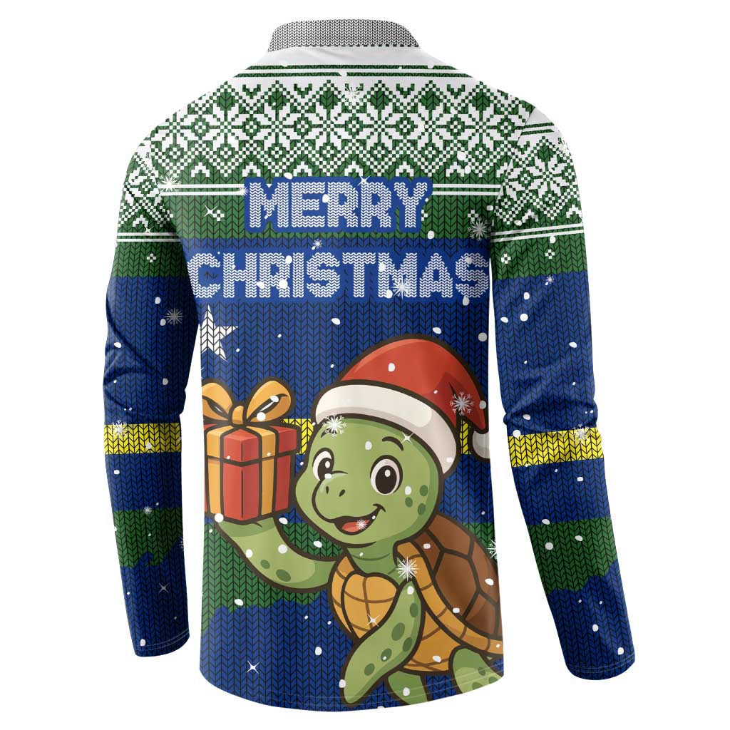 Curacao Christmas Button Sweatshirt with Santa Turtle Ocean Waves Snowflakes and Holiday Gift Design - Wonder Print Shop