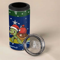 Curacao Christmas 4 in 1 Can Cooler Tumbler with Santa Turtle Ocean Waves Snowflakes and Holiday Gift Design - Wonder Print Shop
