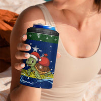 Curacao Christmas 4 in 1 Can Cooler Tumbler with Santa Turtle Ocean Waves Snowflakes and Holiday Gift Design - Wonder Print Shop