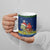 Curacao Christmas Ceramic Mug with Santa Turtle Ocean Waves Snowflakes and Holiday Gift Design - Wonder Print Shop