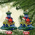 Curacao Christmas Ceramic Ornament with Santa Turtle Ocean Waves Snowflakes and Holiday Gift Design - Wonder Print Shop