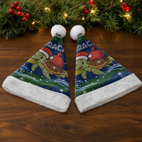 Curacao Christmas Santa Hat with Santa Turtle Ocean Waves Snowflakes and Holiday Gift Design - Wonder Print Shop