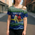 Curacao Christmas Cross Shoulder Shirt with Santa Turtle Ocean Waves Snowflakes and Holiday Gift Design - Wonder Print Shop