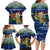 Curacao Christmas Family Matching Long Sleeve Bodycon Dress and Hawaiian Shirt with Santa Turtle Ocean Waves Snowflakes and Holiday Gift Design - Wonder Print Shop