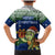 Curacao Christmas Family Matching Mermaid Dress and Hawaiian Shirt with Santa Turtle Ocean Waves Snowflakes and Holiday Gift Design - Wonder Print Shop