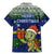Curacao Christmas Family Matching Mermaid Dress and Hawaiian Shirt with Santa Turtle Ocean Waves Snowflakes and Holiday Gift Design - Wonder Print Shop