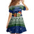 Curacao Christmas Family Matching Off Shoulder Maxi Dress and Hawaiian Shirt with Santa Turtle Ocean Waves Snowflakes and Holiday Gift Design - Wonder Print Shop