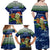 Curacao Christmas Family Matching Off Shoulder Maxi Dress and Hawaiian Shirt with Santa Turtle Ocean Waves Snowflakes and Holiday Gift Design - Wonder Print Shop