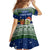 Curacao Christmas Family Matching Off Shoulder Short Dress and Hawaiian Shirt with Santa Turtle Ocean Waves Snowflakes and Holiday Gift Design - Wonder Print Shop