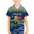 Curacao Christmas Family Matching Short Sleeve Bodycon Dress and Hawaiian Shirt with Santa Turtle Ocean Waves Snowflakes and Holiday Gift Design - Wonder Print Shop