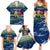Curacao Christmas Family Matching Summer Maxi Dress and Hawaiian Shirt with Santa Turtle Ocean Waves Snowflakes and Holiday Gift Design - Wonder Print Shop