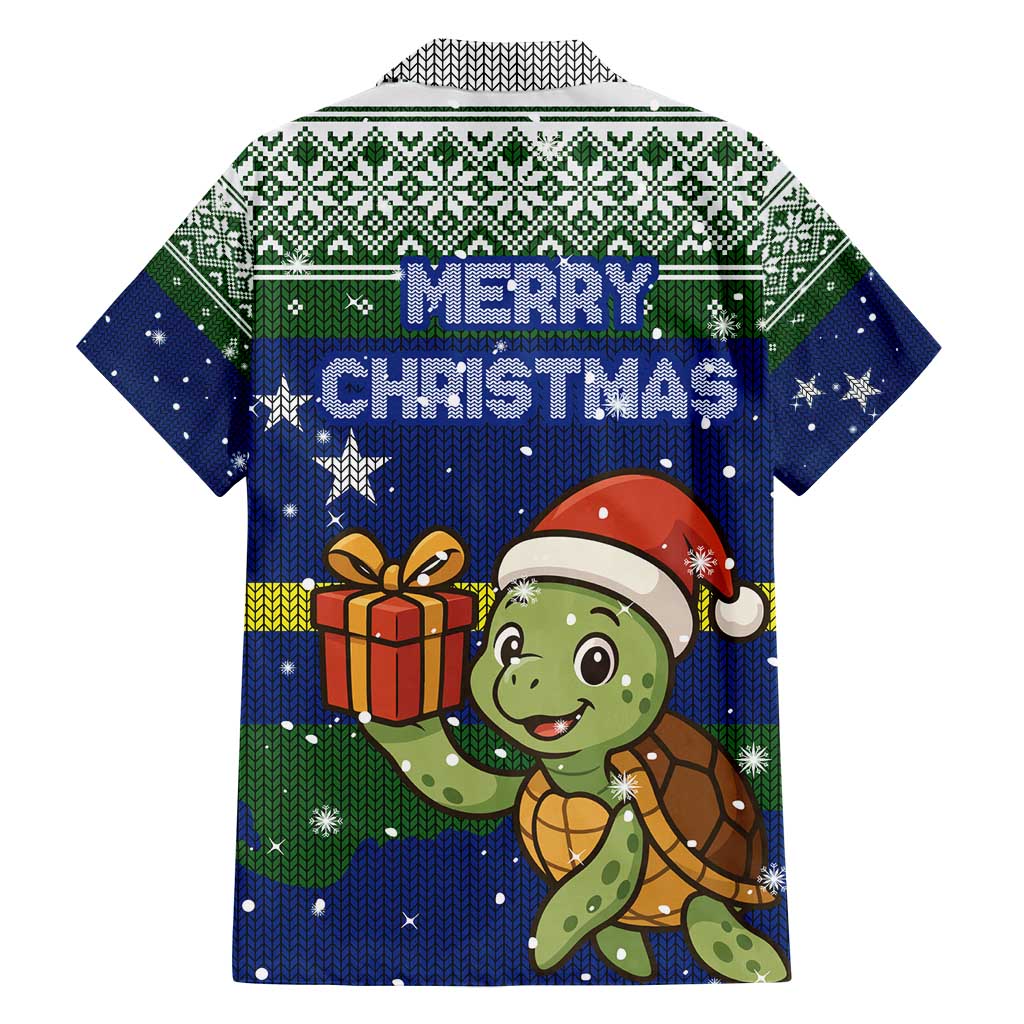 Curacao Christmas Family Matching Summer Maxi Dress and Hawaiian Shirt with Santa Turtle Ocean Waves Snowflakes and Holiday Gift Design - Wonder Print Shop