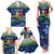 Curacao Christmas Family Matching Tank Maxi Dress and Hawaiian Shirt with Santa Turtle Ocean Waves Snowflakes and Holiday Gift Design - Wonder Print Shop