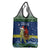 Curacao Christmas Grocery Bag with Santa Turtle Ocean Waves Snowflakes and Holiday Gift Design - Wonder Print Shop