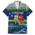 Curacao Christmas Hawaiian Shirt with Santa Turtle Ocean Waves Snowflakes and Holiday Gift Design - Wonder Print Shop