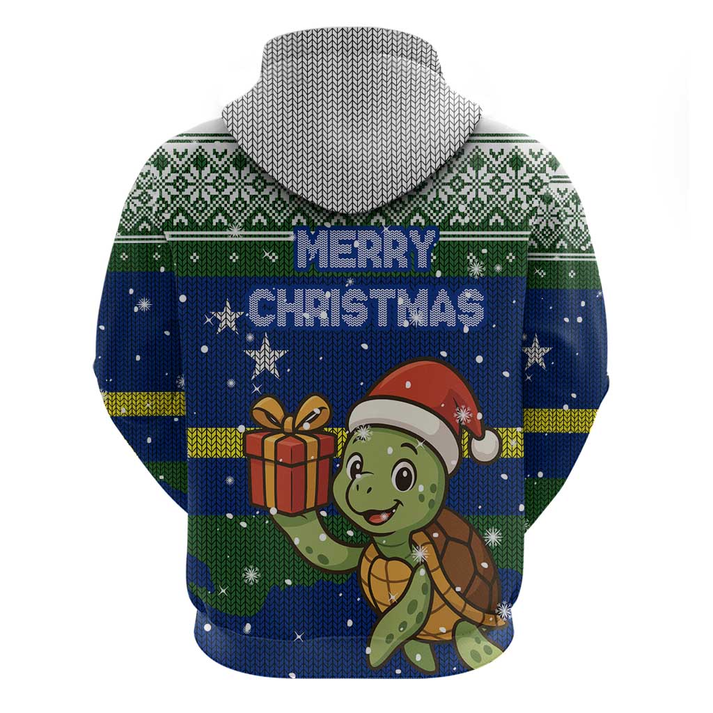 Curacao Christmas Hoodie with Santa Turtle Ocean Waves Snowflakes and Holiday Gift Design - Wonder Print Shop