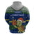 Curacao Christmas Hoodie with Santa Turtle Ocean Waves Snowflakes and Holiday Gift Design - Wonder Print Shop