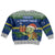 Curacao Christmas Kid Ugly Christmas Sweater with Santa Turtle Ocean Waves Snowflakes and Holiday Gift Design - Wonder Print Shop