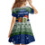 Curacao Christmas Kid Short Sleeve Dress with Santa Turtle Ocean Waves Snowflakes and Holiday Gift Design - Wonder Print Shop