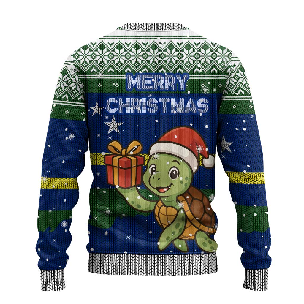 Curacao Christmas Ugly Christmas Sweater with Santa Turtle Ocean Waves Snowflakes and Holiday Gift Design - Wonder Print Shop