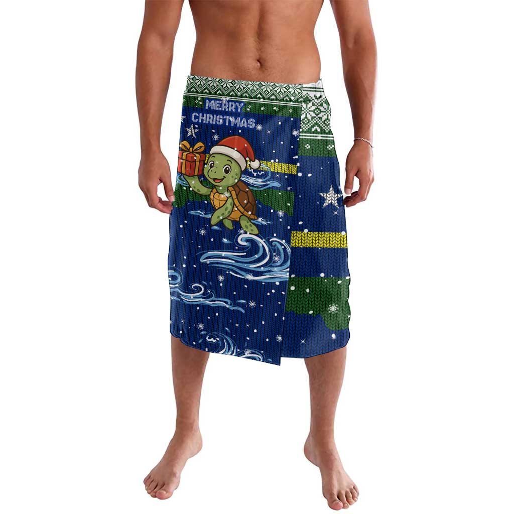 Curacao Christmas Lavalava with Santa Turtle Ocean Waves Snowflakes and Holiday Gift Design - Wonder Print Shop