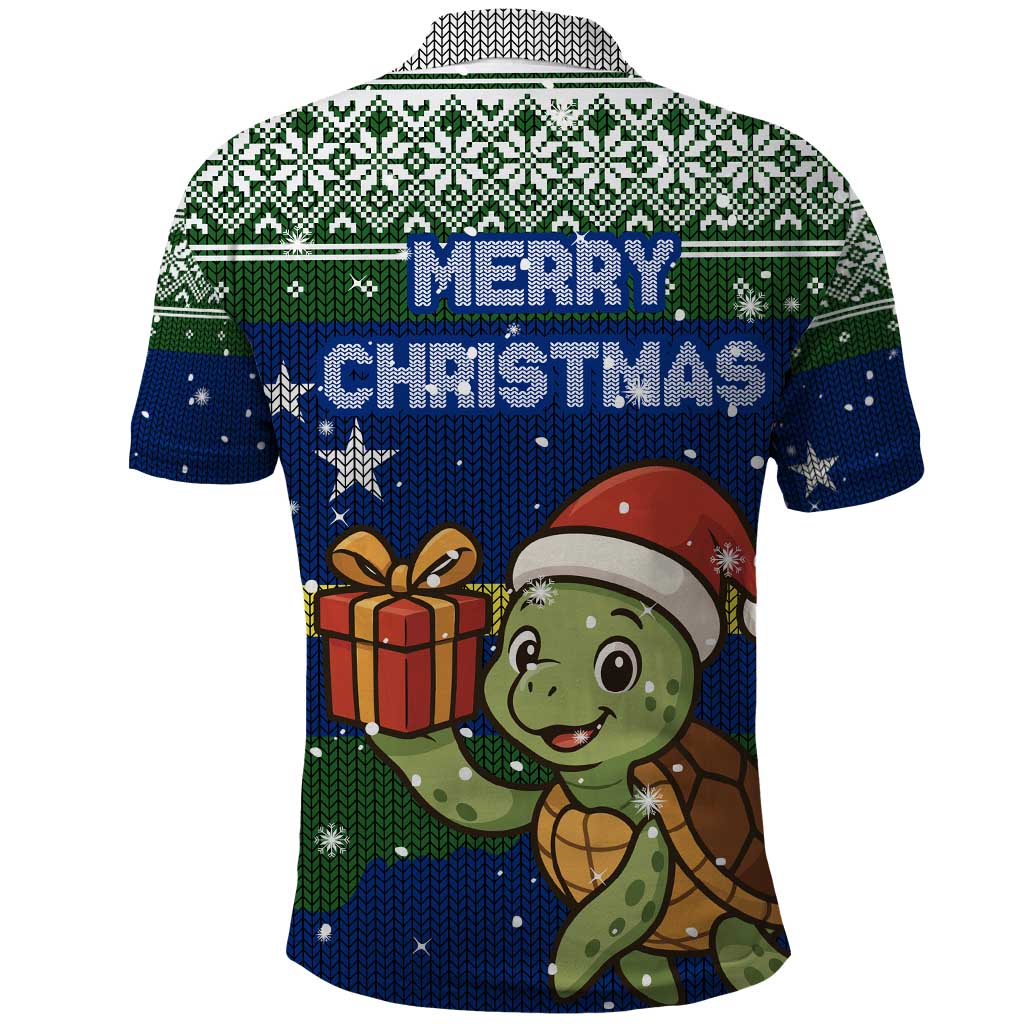 Curacao Christmas Polo Shirt with Santa Turtle Ocean Waves Snowflakes and Holiday Gift Design - Wonder Print Shop