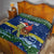 Curacao Christmas Quilt with Santa Turtle Ocean Waves Snowflakes and Holiday Gift Design - Wonder Print Shop