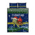 Curacao Christmas Quilt Bed Set with Santa Turtle Ocean Waves Snowflakes and Holiday Gift Design - Wonder Print Shop