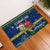Curacao Christmas Rubber Doormat with Santa Turtle Ocean Waves Snowflakes and Holiday Gift Design - Wonder Print Shop
