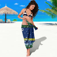 Curacao Christmas Sarong with Santa Turtle Ocean Waves Snowflakes and Holiday Gift Design - Wonder Print Shop