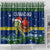 Curacao Christmas Shower Curtain with Santa Turtle Ocean Waves Snowflakes and Holiday Gift Design - Wonder Print Shop