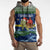 Curacao Christmas Sleeveless Hoodie with Santa Turtle Ocean Waves Snowflakes and Holiday Gift Design - Wonder Print Shop