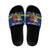 Curacao Christmas Slide Sandals with Santa Turtle Ocean Waves Snowflakes and Holiday Gift Design - Wonder Print Shop