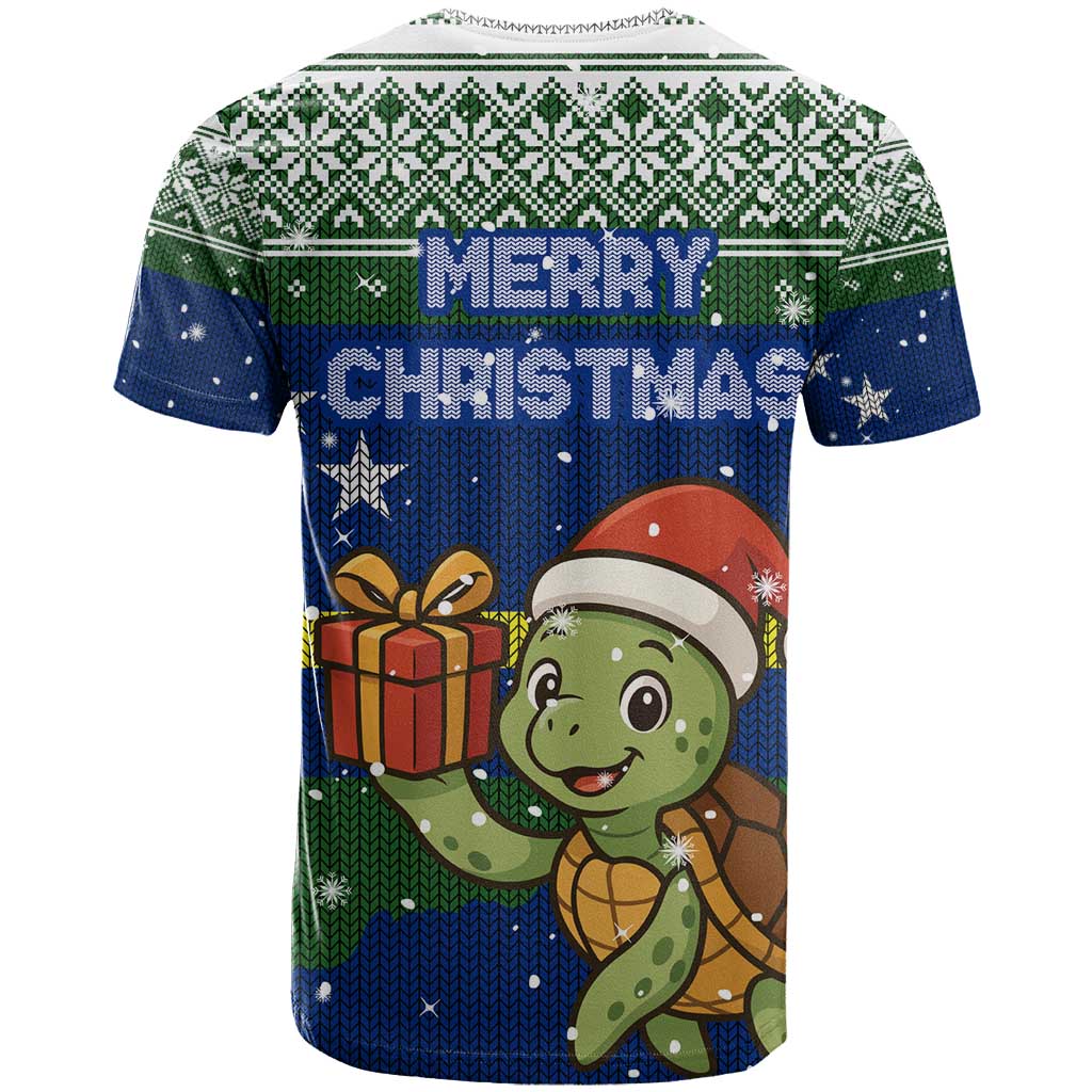 Curacao Christmas T Shirt with Santa Turtle Ocean Waves Snowflakes and Holiday Gift Design - Wonder Print Shop