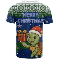 Curacao Christmas T Shirt with Santa Turtle Ocean Waves Snowflakes and Holiday Gift Design - Wonder Print Shop