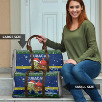 Curacao Christmas Travel Bag with Santa Turtle Ocean Waves Snowflakes and Holiday Gift Design - Wonder Print Shop