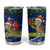 Curacao Christmas Tumbler Cup with Santa Turtle Ocean Waves Snowflakes and Holiday Gift Design - Wonder Print Shop