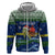 Curacao Christmas Zip Hoodie with Santa Turtle Ocean Waves Snowflakes and Holiday Gift Design - Wonder Print Shop