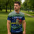 Curacao Christmas Zipper Polo Shirt with Santa Turtle Ocean Waves Snowflakes and Holiday Gift Design - Wonder Print Shop