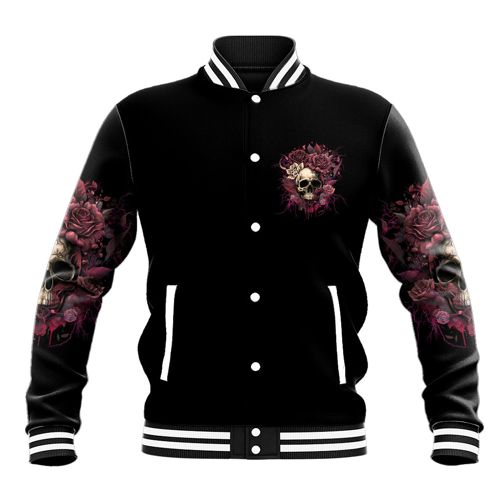 My Give A F Rose Skull Baseball Jacket - Wonder Print Shop