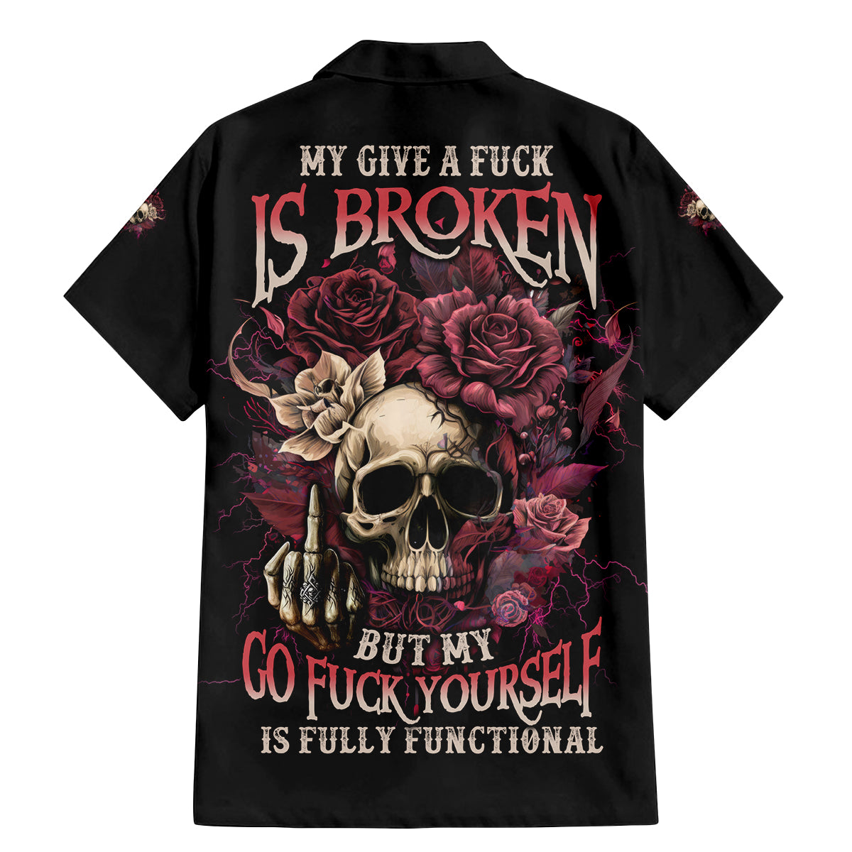 My Give A F Rose Skull Family Matching Mermaid Dress and Hawaiian Shirt - Wonder Print Shop