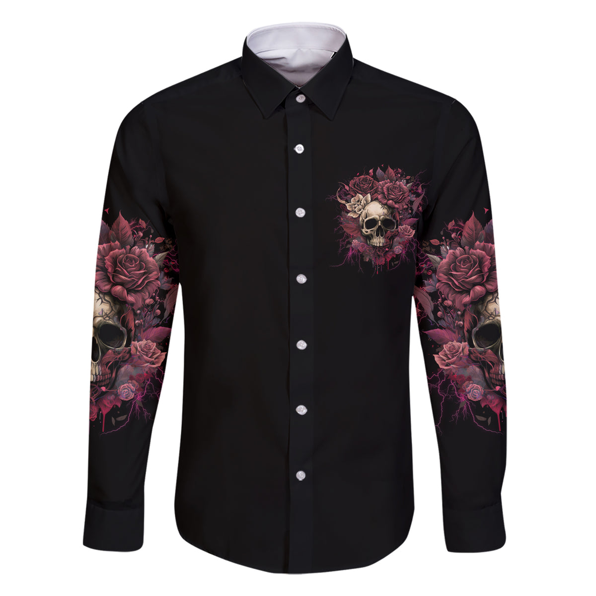 My Give A F Rose Skull Family Matching Short Sleeve Bodycon Dress and Hawaiian Shirt - Wonder Print Shop