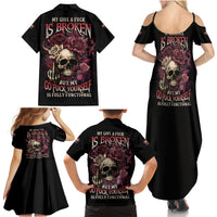 My Give A F Rose Skull Family Matching Summer Maxi Dress and Hawaiian Shirt - Wonder Print Shop